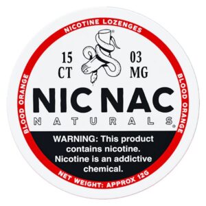 NIC NAC NATURALS NICOTINE LOZENGES - 5 CANS / PACK "15 PER CAN"