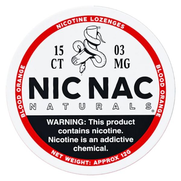 NIC NAC NATURALS NICOTINE LOZENGES - 5 CANS / PACK "15 PER CAN"