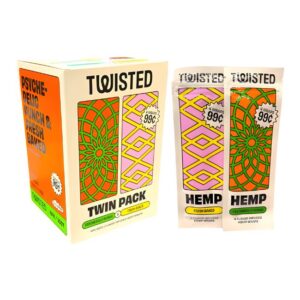TWISTEDHEMPTW001 TWISTED HEMP TWIN PACK WRAPS PRE PRICE 4 X 0.99C WRAPS - 30 POUCHES/PK 2CT/ BOX