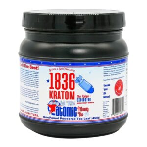 1836 KRATOM TEA LEAF 1POUND / 1LB (454GM) POWDER JAR