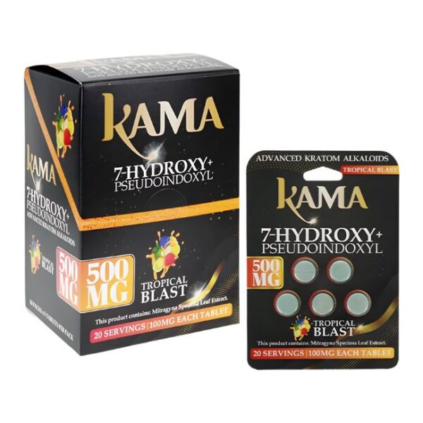 KAMA 7-HYDROXY + PSEUDO ADVANCED KRATOM ALKALOID 100MG PER TABLET 5CT/10PK