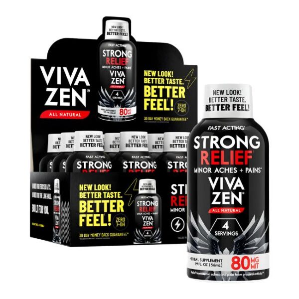VIVA ZEN STRONG RELIEF ALL NATURAL 80MG MIT KRATOM SHOT 12CT/ BOX