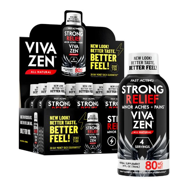 VIVA ZEN STRONG RELIEF ALL NATURAL 80MG MIT KRATOM SHOT 12CT/ BOX