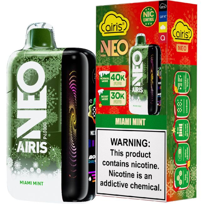 AIRIS NEO CHRISTMAS EDITION 5% DISPOSABLE (50ML) BOOST. MODE - 30K & NORM. MODE - 40K PUFFS 5CT/ BOX - Image 2