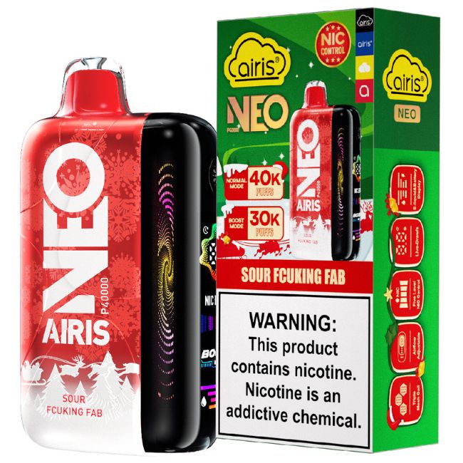 AIRIS NEO CHRISTMAS EDITION 5% DISPOSABLE (50ML) BOOST. MODE - 30K & NORM. MODE - 40K PUFFS 5CT/ BOX - Image 3