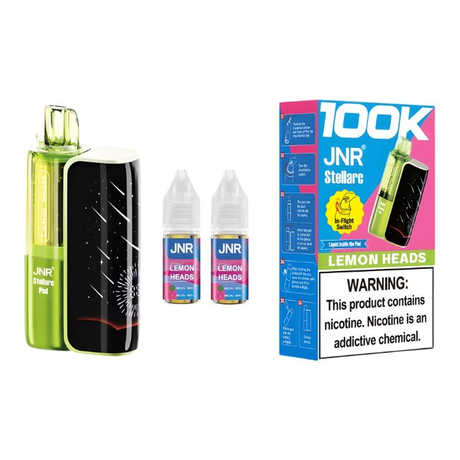 JNR STELLARC 5% DISPOSABLE KIT (150ML) 100K PUFFS 5CT/ BOX (2 BOTTLES OF E-LIQ INCLUDED) - Image 2