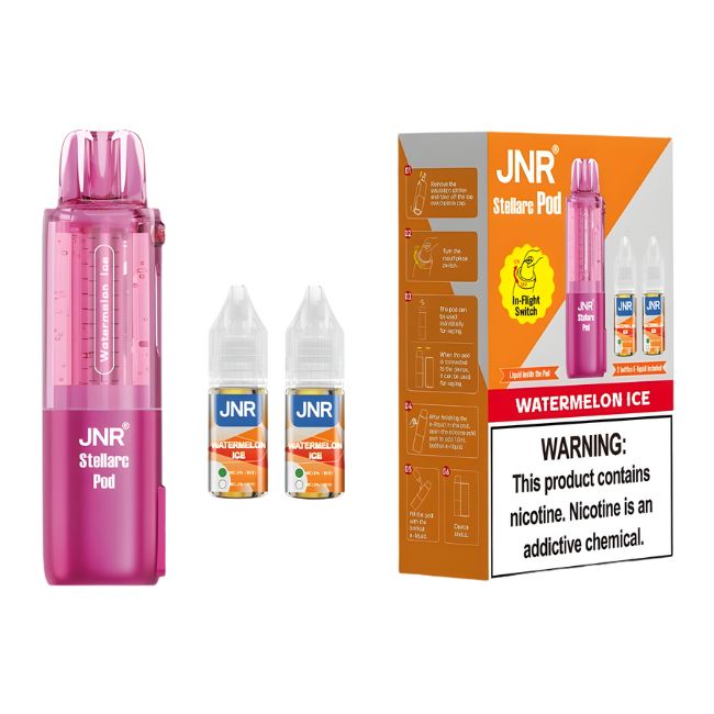JNR STELLARC 5% DISPOSABLE POD (150ML) 100K PUFFS 5CT/ BOX (2 BOTTLES OF E-LIQ INCLUDED) - Image 2