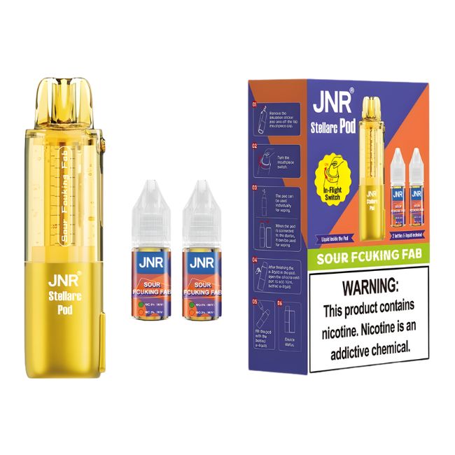 JNR STELLARC 5% DISPOSABLE POD (150ML) 100K PUFFS 5CT/ BOX (2 BOTTLES OF E-LIQ INCLUDED) - Image 5