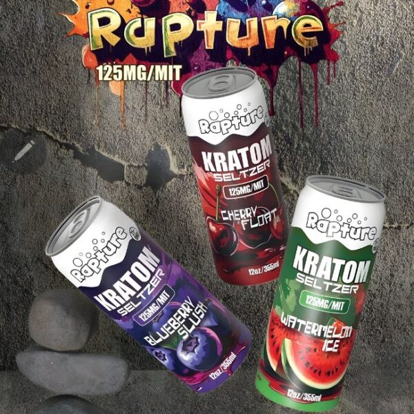 RAPTURE KRATOM SELTZER DRINK 125MG MIT (12OZ  355ML/ CAN) 12CT/ CASE