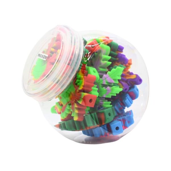 4''RASTA  LEAF DESIGN HAND PIPE 12CT JAR