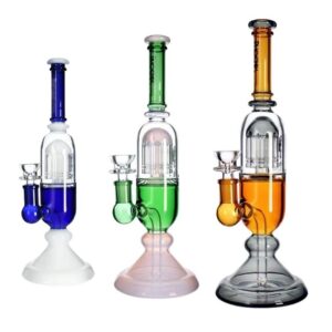 HF216 PHOENIXSTAR GLASS 12.'' WITH PERCULATOR COLOR TUBE WATER PIPE
