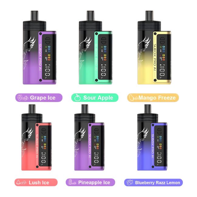 KANGER TECH SUBOX PRO AI 5% DISPOSABLE (95ML) 50K PUFFS 5CT/ BOX (AROMA+ICE+NIC) - Image 2