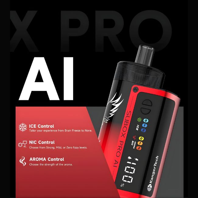 KANGER TECH SUBOX PRO AI 5% DISPOSABLE (95ML) 50K PUFFS 5CT/ BOX (AROMA+ICE+NIC) - Image 3