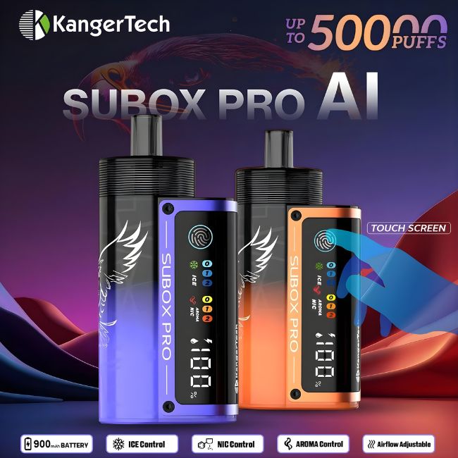 KANGER TECH SUBOX PRO AI 5% DISPOSABLE (95ML) 50K PUFFS 5CT/ BOX (AROMA+ICE+NIC) - Image 4