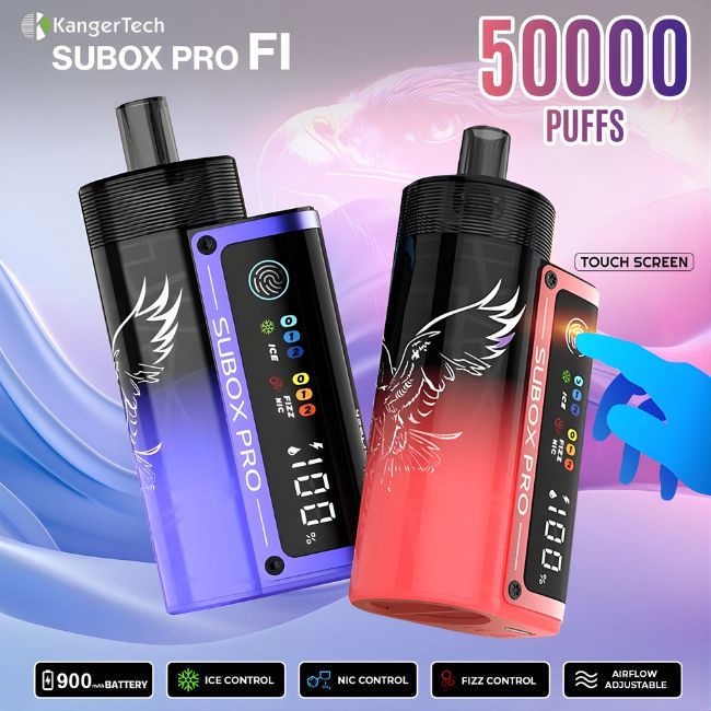 KANGER TECH SUBOX PRO FI DISPOSABLE (95ML) 50K PUFFS 5CT/ BOX (FIZZ+ICE+NIC) - Image 3
