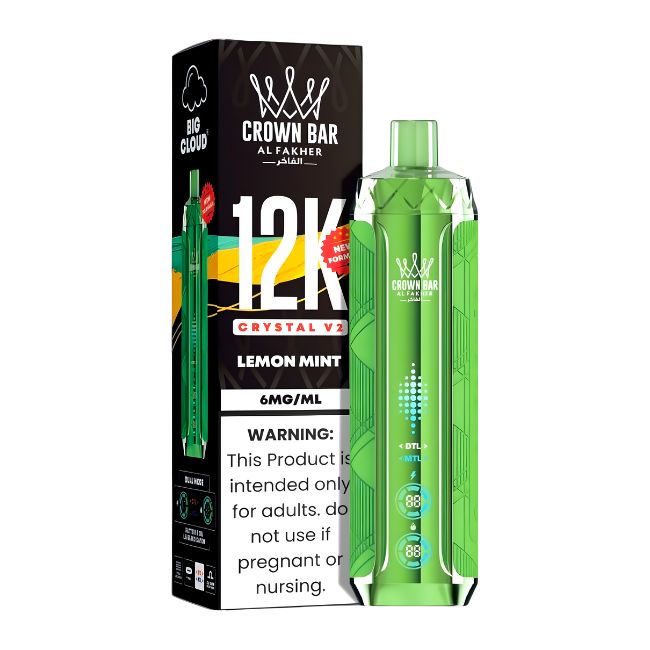 CROWN BAR AL FAKHER CRYSTAL V2 6% DISPOSABLE (90ML) 12K PUFFS 5CT/ BOX - Image 2