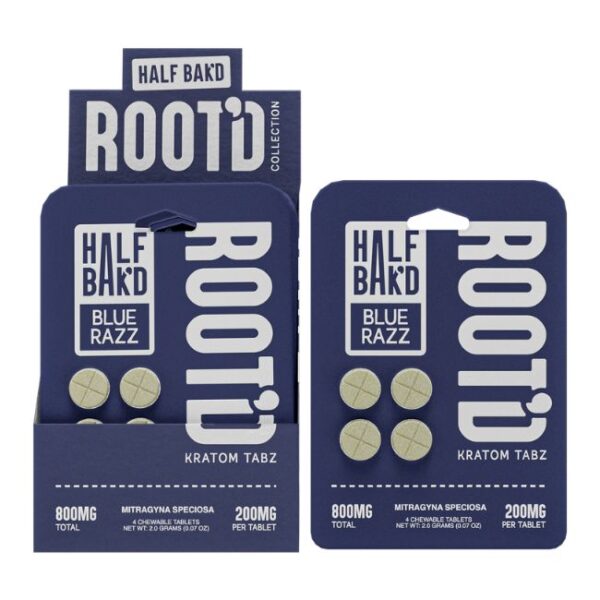 HALF BAK'D ROOT'D KRATOM 200MG PER TABLET 4CT/10PK