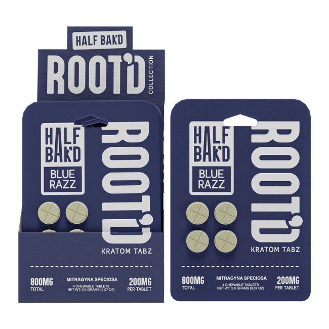 HALF BAK'D ROOT'D KRATOM 200MG PER TABLET 4CT/10PK