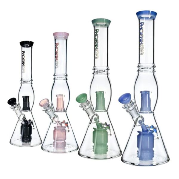 PHOENIXSTAR GLASS 14'' WITH FANCY PERC WATER PIPE