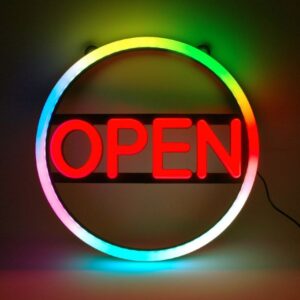 NVNSCOPEN001 LED NEON SIGN OPEN WITH REMOTE CONTROL (16X16'') (NV-NSC-OPEN)