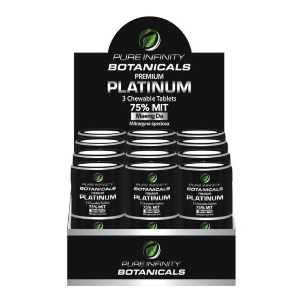 PURE INFINITY BOTANICALS PLATINUM MIT MAENGDA 75MG CHEWABLE TABLETS 3CT/ 18PK