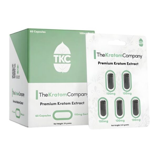THE KRATOM COMPANY PREMIUM KRATOM EXTRACT 100MG 60PC CAPSULES 12CT/ BOX