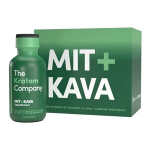 THEKRATOMMITKAVA01 THE KRATOM COMPANY 100MG MIT + 200MG KAVA GREEN 2OZ 59ML SHOTS 12CT/ BOX