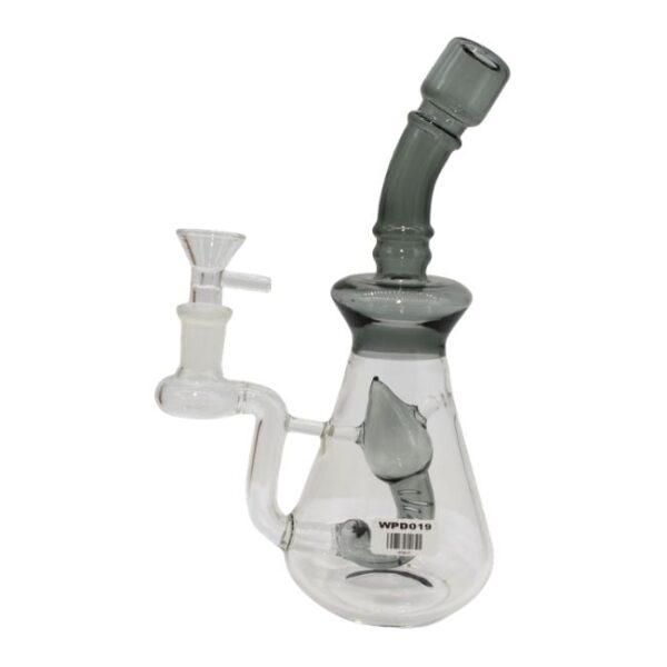 11" FANCY DOWN PERC DESIGN GLASS WATER PIPE