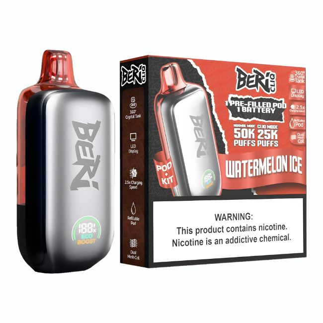 BERI CLIQ 5% DISPOSABLE VAPE KIT (90ML) 50K PUFFS 5CT/ BOX - Image 5