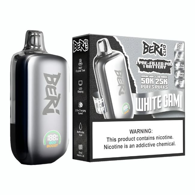 BERI CLIQ 5% DISPOSABLE VAPE KIT (90ML) 50K PUFFS 5CT/ BOX - Image 6
