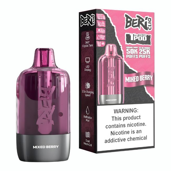 BERI CLIQ 5% DISPOSABLE POD (90ML) 50K PUFFS 5CT/ BOX - Image 2