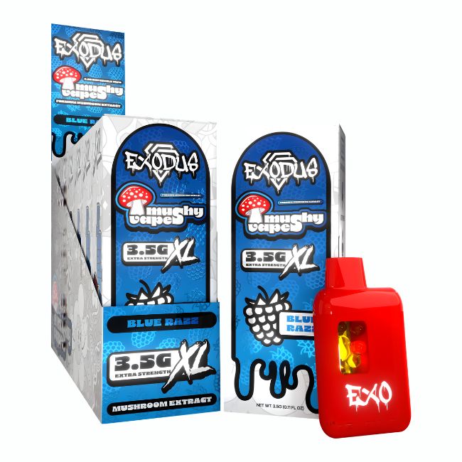 EXODUS MUSHY VAPE MUSHROOM EXTRACT XL EXTRA STRENGHT 3.5GM DISPO 6CT/ BOX - Image 3