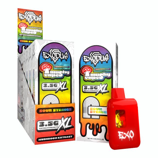 EXODUS MUSHY VAPE MUSHROOM EXTRACT XL EXTRA STRENGHT 3.5GM DISPO 6CT/ BOX - Image 4