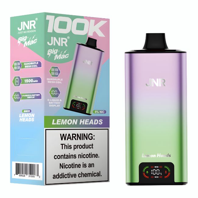 JNR BIG MAC 5% DISPOSABLE (100ML) 100K PUFFS 5CT/ BOX - Image 5