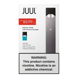 JUULPODKIT001 JUUL 5% NICOTINE (2.80ML) DEVICE KIT + 1POD (PRE PRICED $8.99) 4CT/ BOX