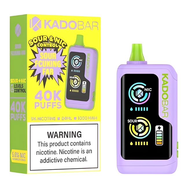 KADO BAR SOUR + NIC CONTROL 5% DISPOSABLE (120ML) 40K PUFFS 5CT/ BOX - Image 2