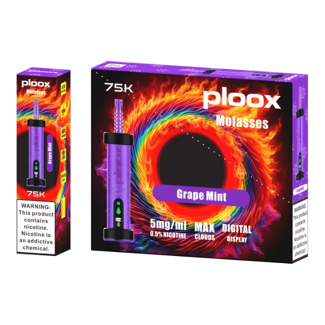 PLOOX MOLASSES 5% DISPOSABLE (200ML) 75K PUFFS 5CT/ BOX - Image 3