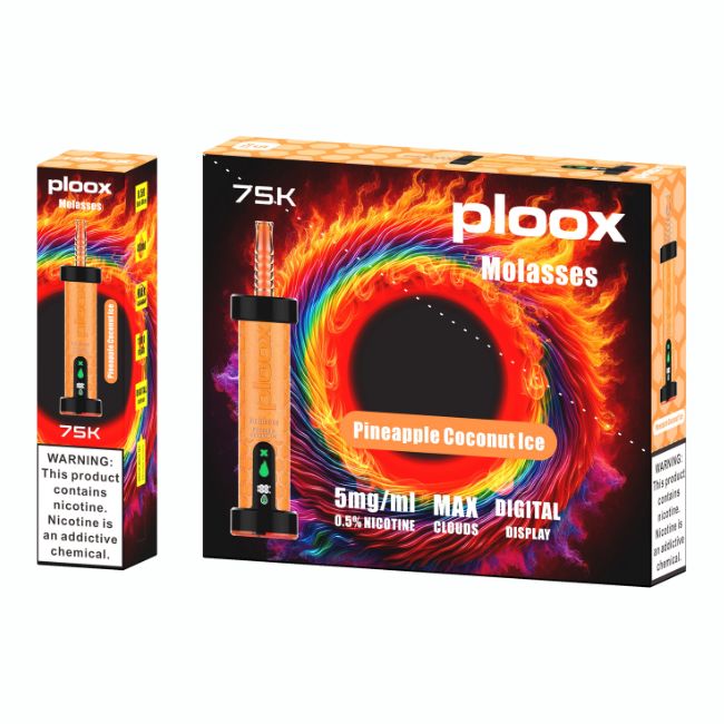 PLOOX MOLASSES 5% DISPOSABLE (200ML) 75K PUFFS 5CT/ BOX - Image 5