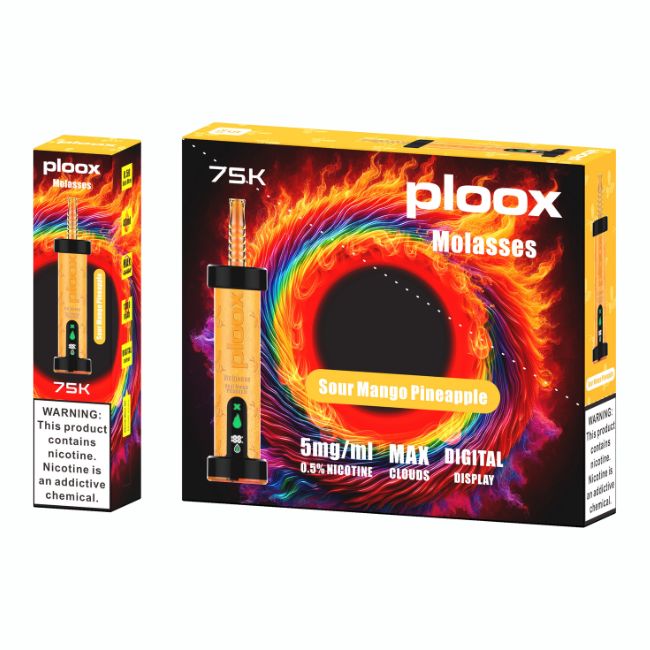 PLOOX MOLASSES 5% DISPOSABLE (200ML) 75K PUFFS 5CT/ BOX - Image 8