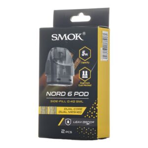 SMKNORD6POD001 SMOK NORD 6 SIDE-FILL 5ML EMPTY REPLACEMENT POD 2PK/ BOX