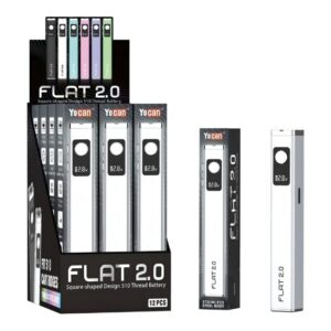 YOCANFLAT211 YOCAN FLAT 2.0 CARTRIDGE 650mAH VAPE BATTERY ASSORTED COLOR 12CT/ DISPLAY