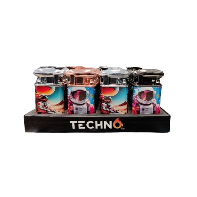 TECHNO ASTRONAUTS SPACESHIP / GUN DESIGN TORCH LIGHTER 20CT/ DISPLAY - Image 2