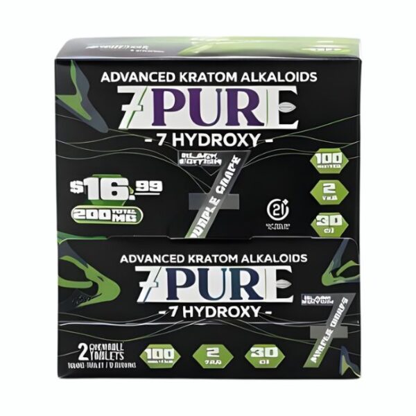 7PURE 7HYDROXY BLACK EDITION 100MG PER TABLET 2CT/30PK (PRE PRICED $16.99)