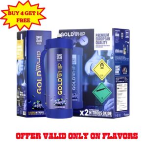 GOLD WHIP MAXI N2O 2KG / 3.3L TANK CHARGERS 2CT/ BOX