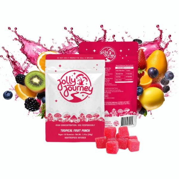 JOLLY JOURNEY NOOTROPICS INFUSED MUSHROOM VEGAN GUMMIES 10PK 5CT/ BOX