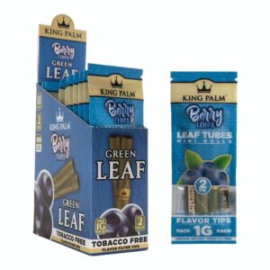 KPGL1GMCONE001 KING PALM GREEN LEAF MINI TOBACCO FREE FLAVOR FILTER TIPS 1GM CONES 2PK 10CT/ BOX