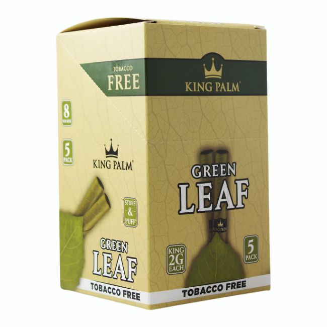 KING PALM GREEN LEAF TOBACCO FREE CONES 5PK 8CT/ BOX