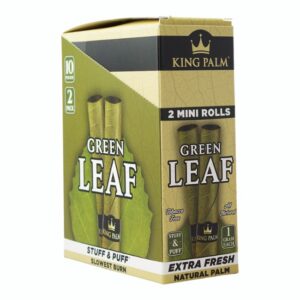 KPGLNATCONE01 KING PALM GREEN LEAF ROLLS TOBACCO FREE EXTRA FRESH CONES 2PK 10CT/ BOX