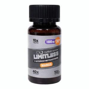 LIMITLESS 7-HYDROXY PLATINUM EDITION 100MG PER TABLET 10CT/ JAR (PRE PRICED $74.99)