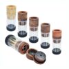 RYO TRUST GAIA FILLER 65MM WIDE KING SIZE 2PART WOOD GRINDER WITH AIR TIGHT GLASS JAR - WALNUT